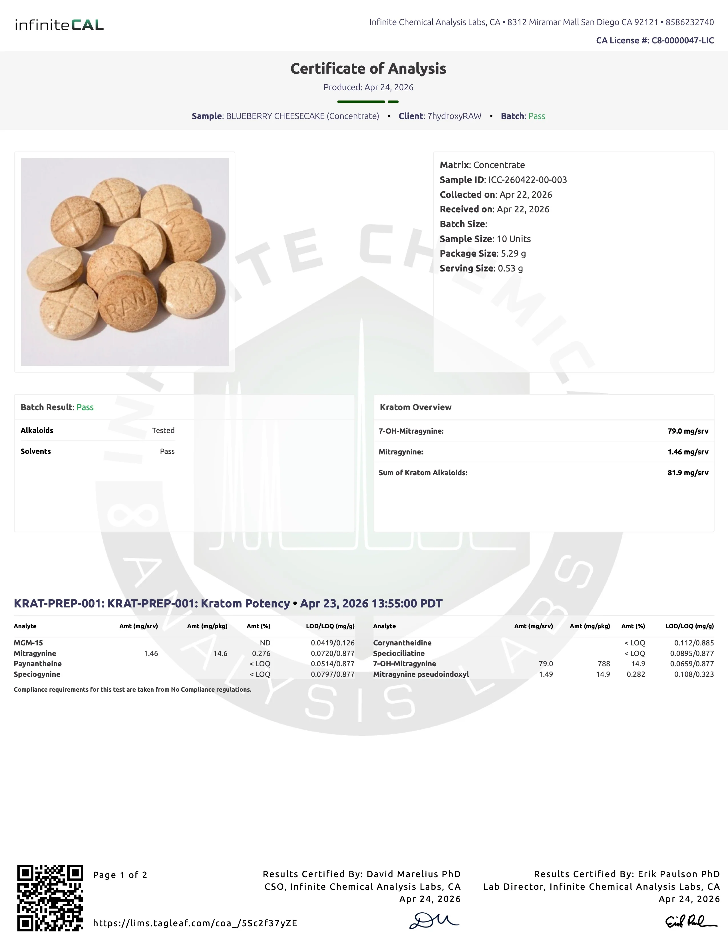 BLUEBERRY CHEESECAKE (DYE-FREE) - TOTAL ALKS 81.9MG (79MG 7-OH)) - Image 3