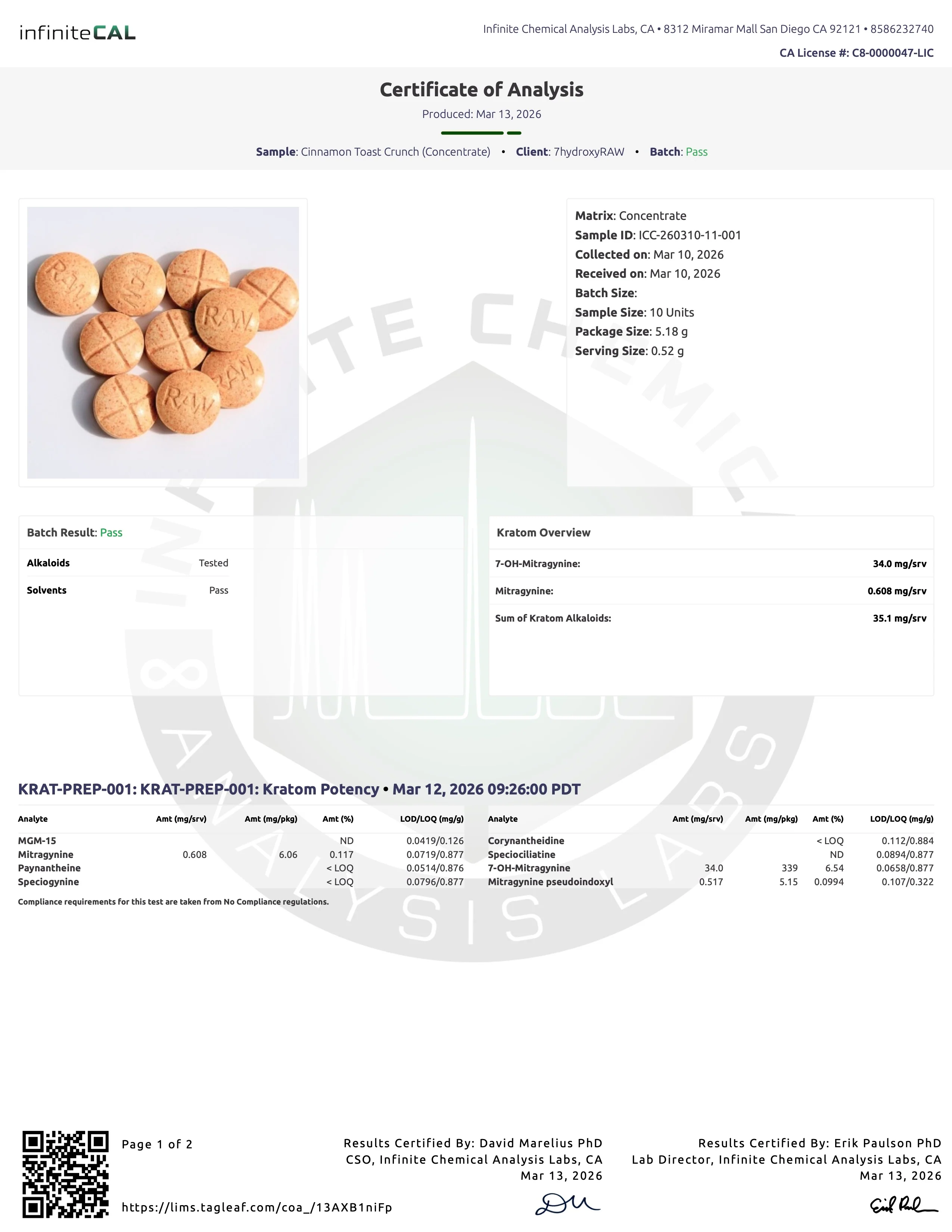 CINNAMON TOAST CRUNCHIES (DYE-FREE) - TOTAL ALKS 35.1MG (34MG 7-OH) - Image 3