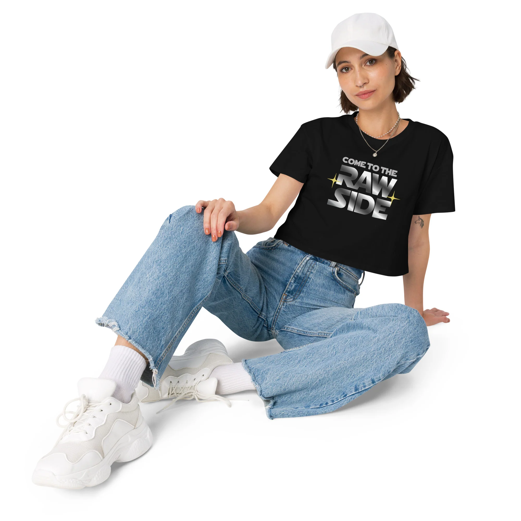 COME TO THE RAW SIDE - Women’s Crop Top - Image 4