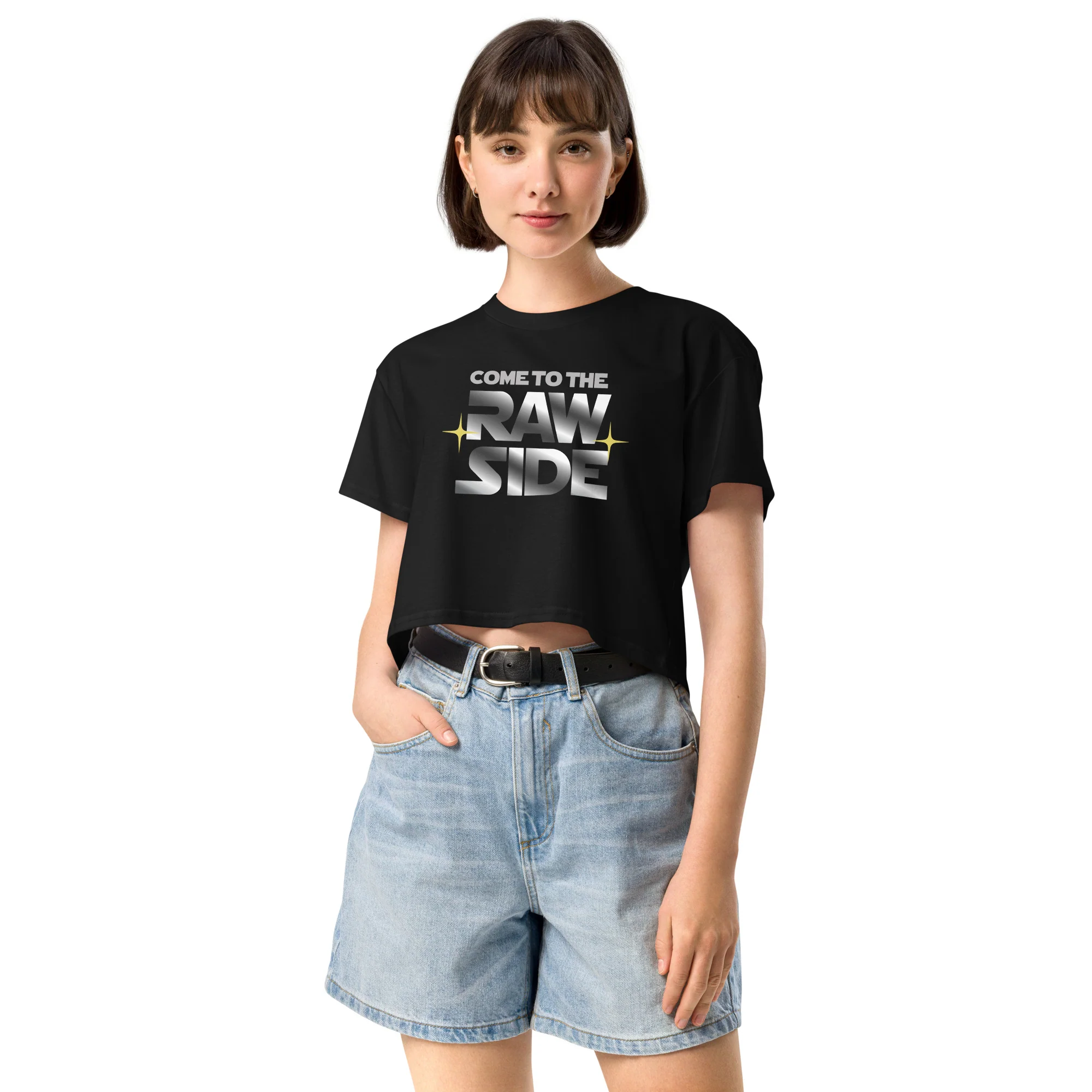 COME TO THE RAW SIDE - Women’s Crop Top - Image 5