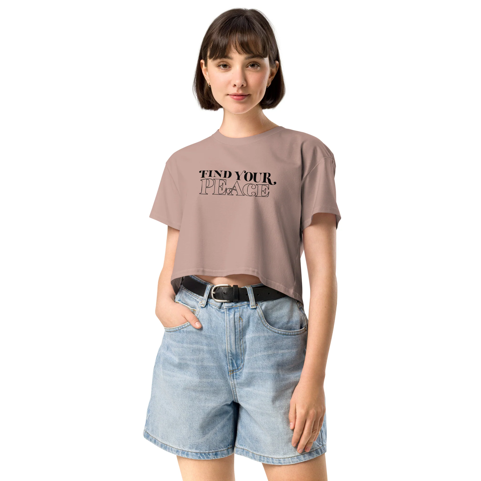 FIND YOUR PEACE - Women’s Crop Top - Image 17