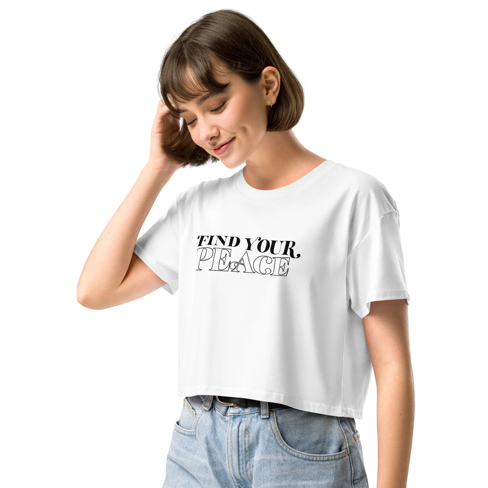 FIND YOUR PEACE - Women’s Crop Top - Image 18