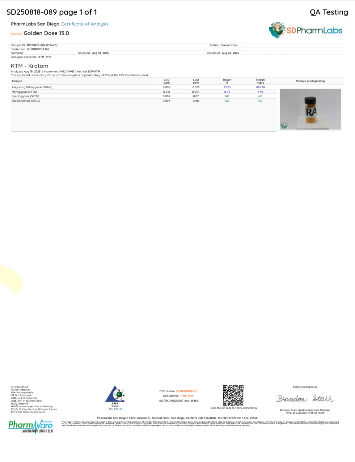 GOLDEN DOSE - TOTAL ALKS 87.2% (81.2% 7-OH) - Image 16