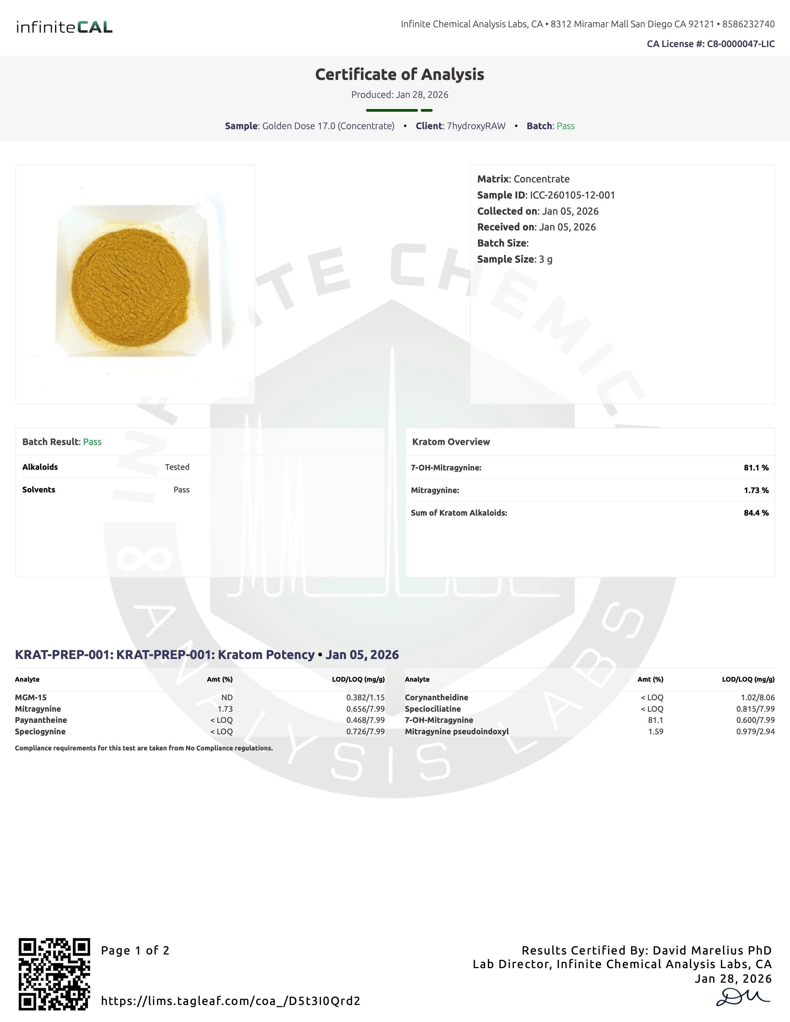 GOLDEN DOSE - TOTAL ALKS 87.2% (81.2% 7-OH) - Image 4
