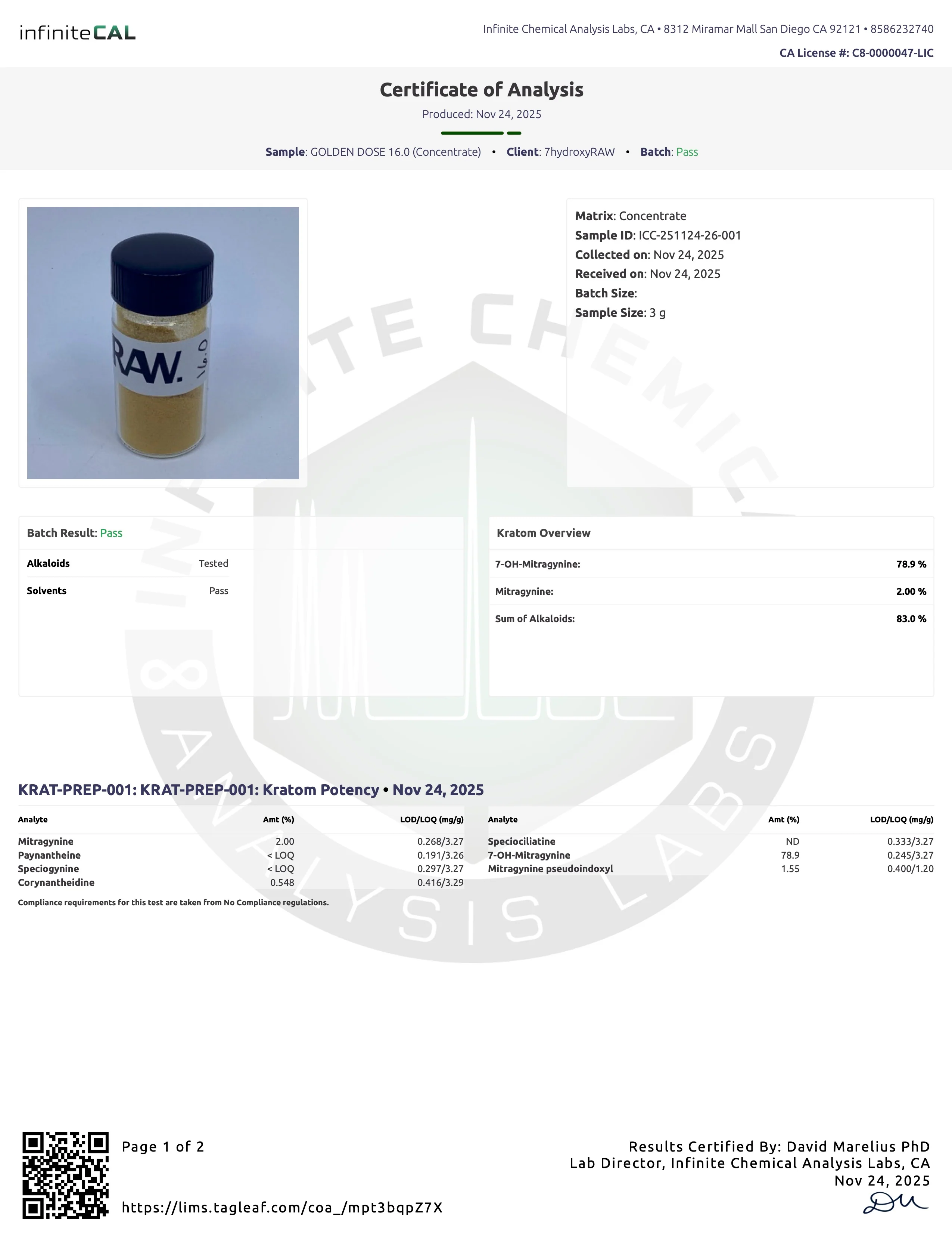 GOLDEN DOSE - TOTAL ALKS 87.2% (81.2% 7-OH) - Image 7