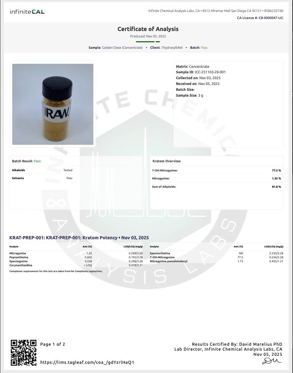GOLDEN DOSE - TOTAL ALKS 87.2% (81.2% 7-OH) - Image 9