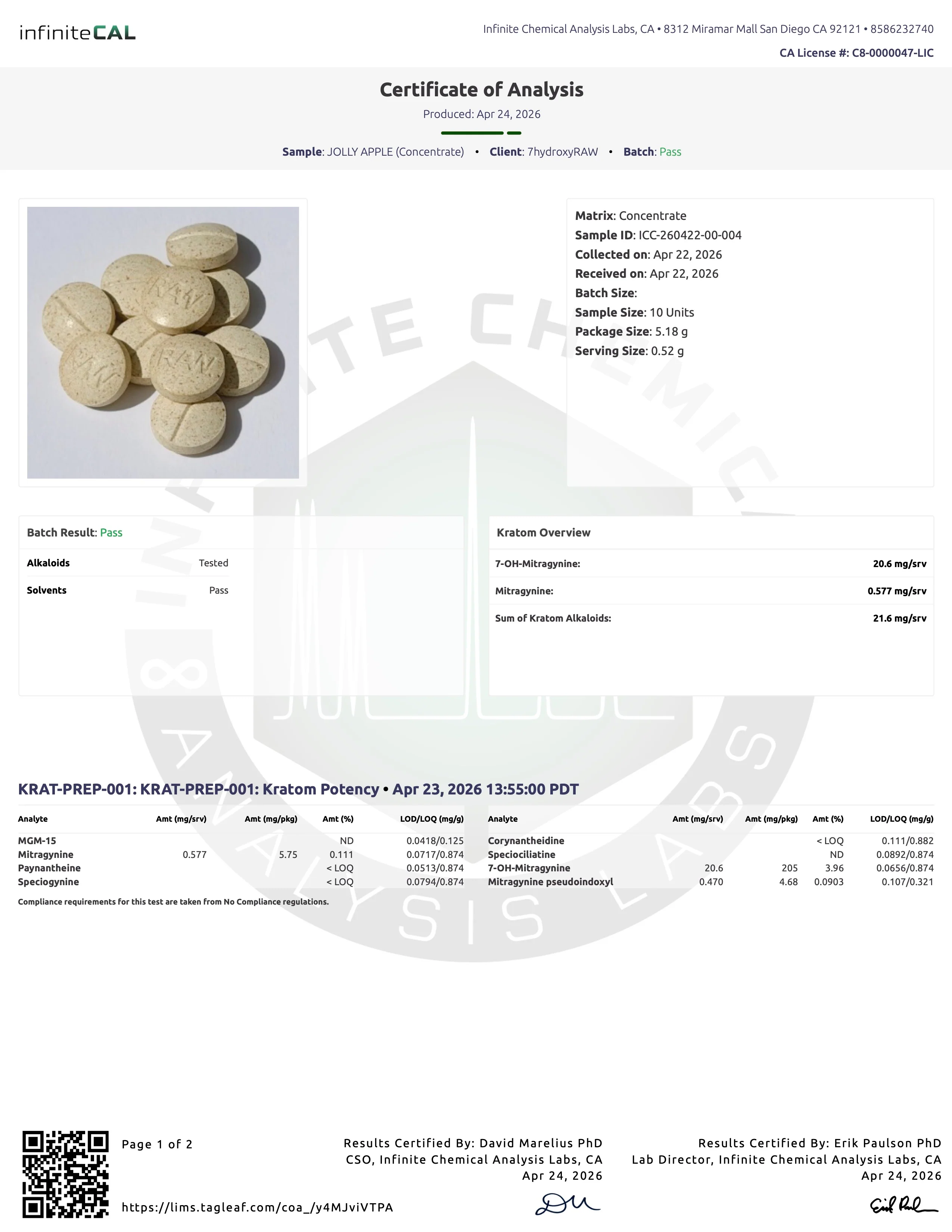 JOLLY GREEN APPLE (DYE-FREE) - TOTAL ALKS 21.6MG (20.6MG 7-OH) - Image 3