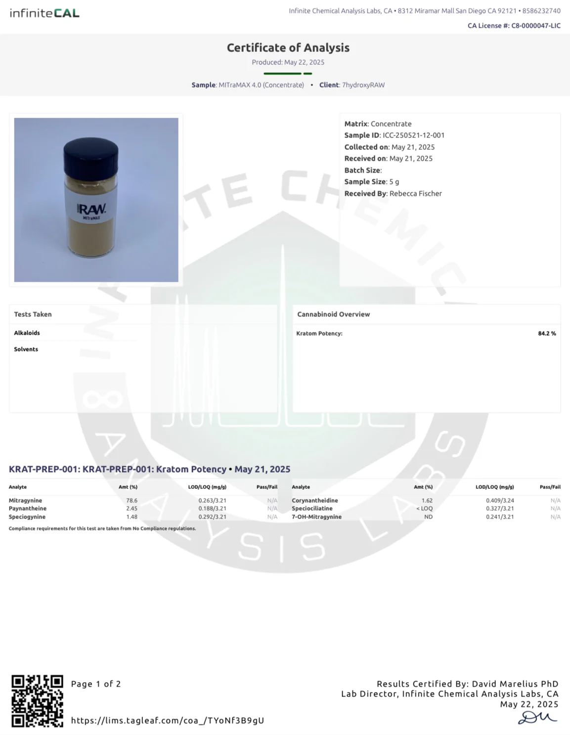 MITraMAX POWDER - TOTAL ALKS 97.8% (78.2% MIT) - Image 12