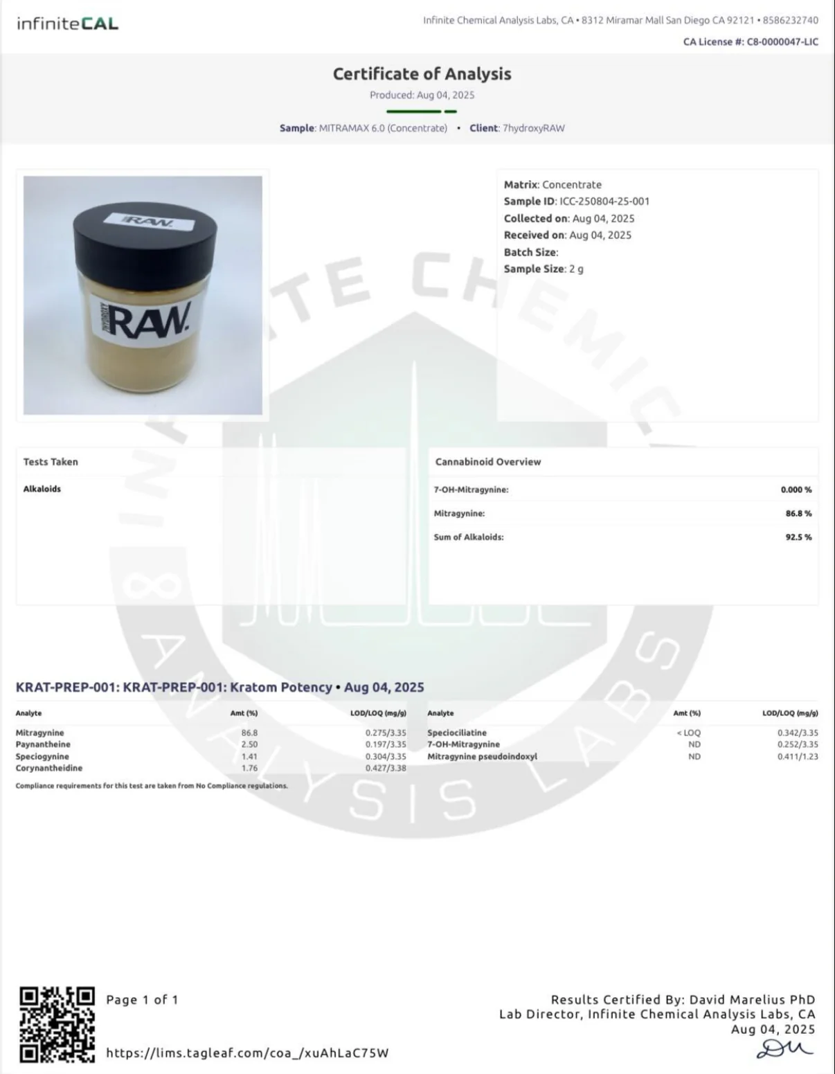 MITraMAX POWDER - TOTAL ALKS 97.8% (78.2% MIT) - Image 6