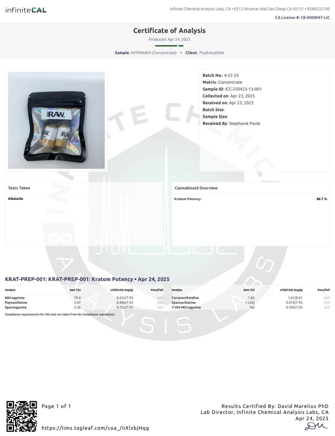 MITraMAX POWDER - TOTAL ALKS 97.8% (78.2% MIT) - Image 9