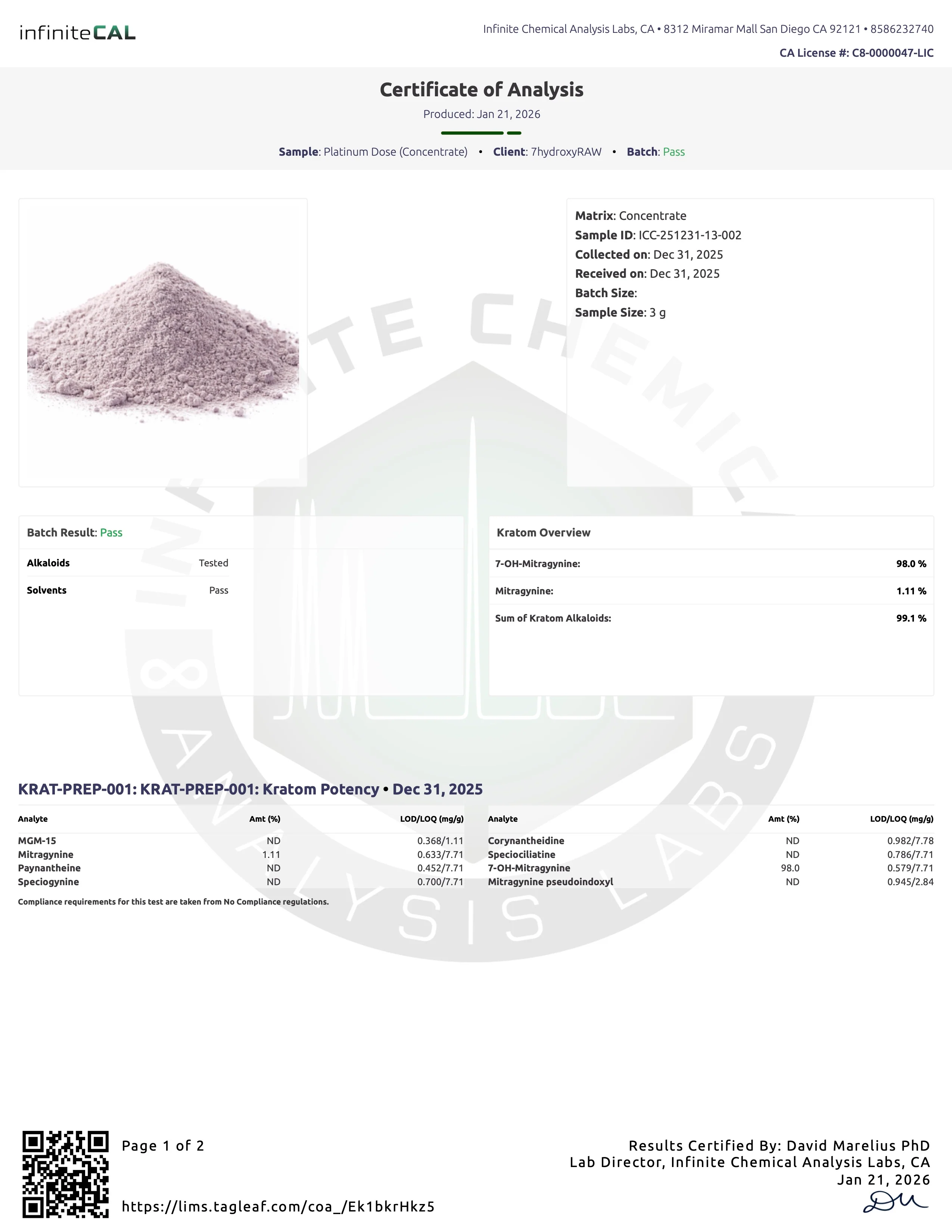 PLATINUM DOSE - TOTAL ALKS 99.1% (98% 7-OH) - Image 3