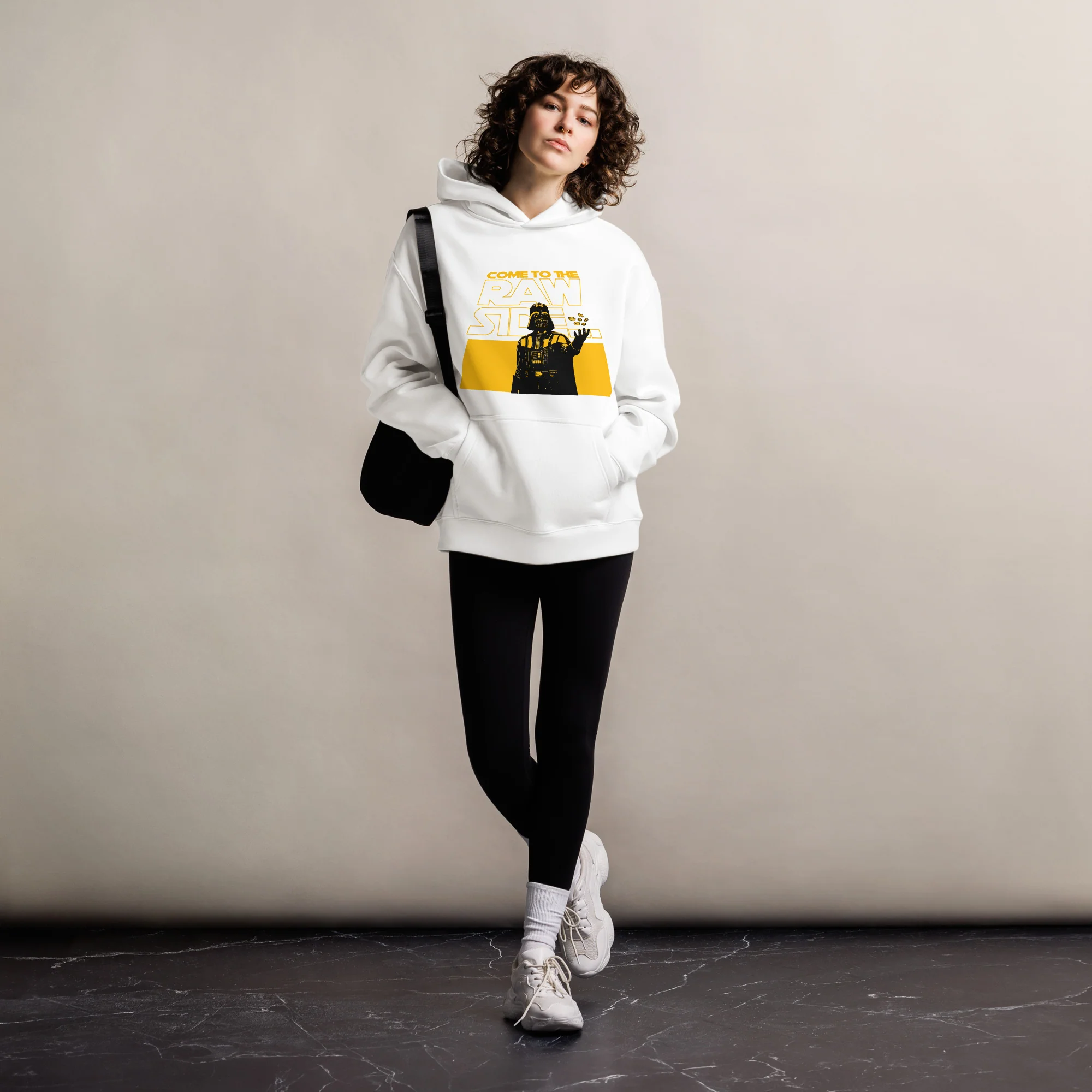 COME TO THE RAW SIDE (BLACK/GOLD) - Unisex Premium Oversized Hoodie - Image 6