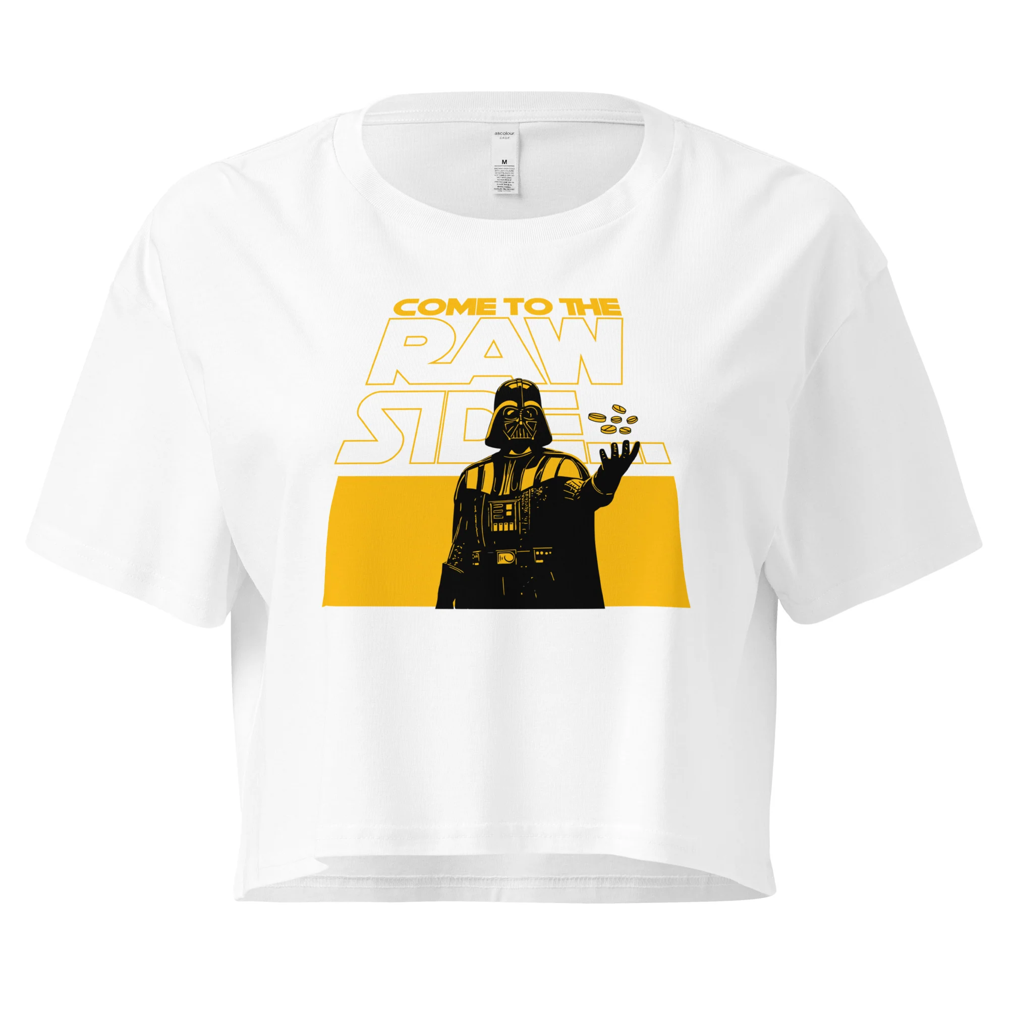 COME TO THE RAW SIDE (BLACK/GOLD) - Women’s Crop Top - Image 4