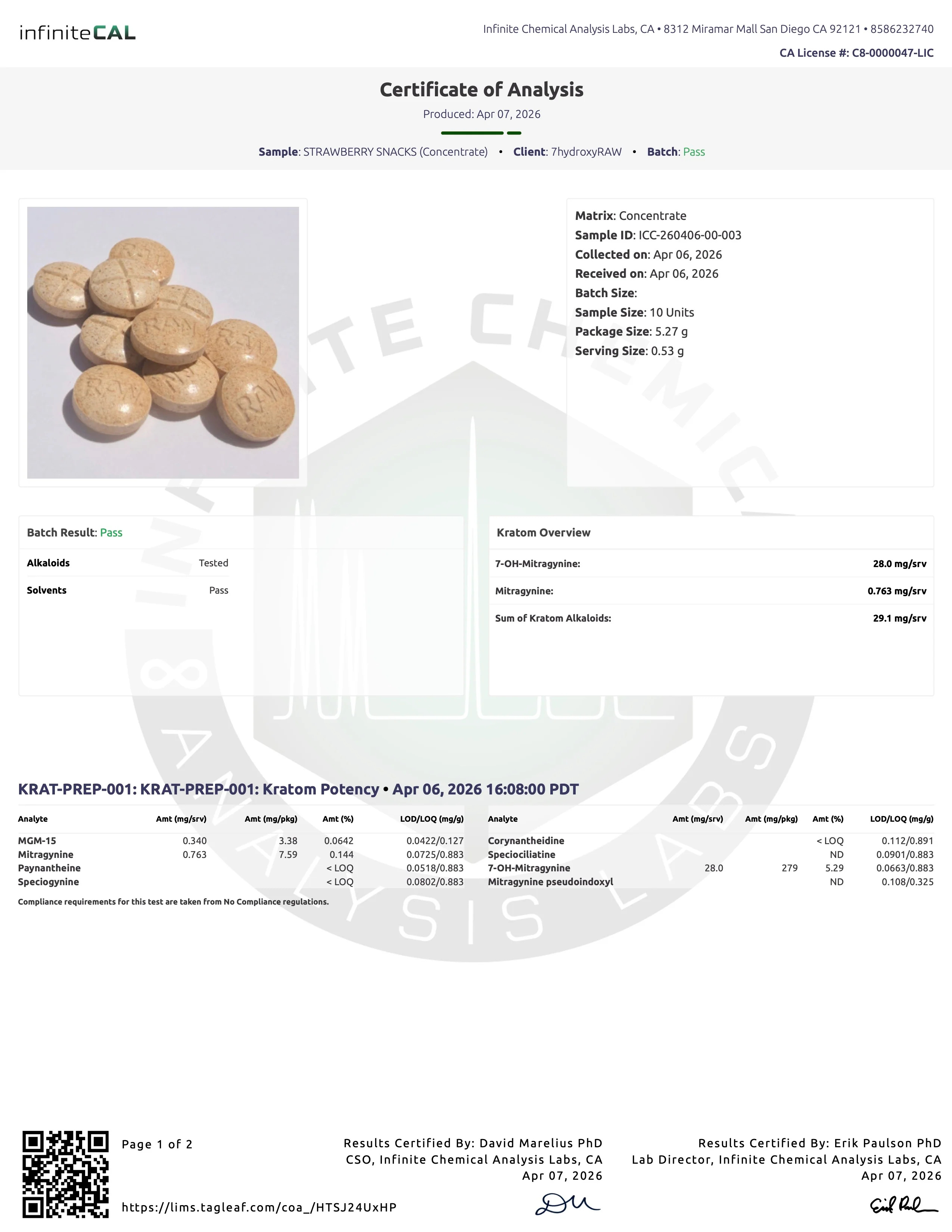 STRAWBERRY SNACKS (DYE-FREE) - TOTAL ALKS 29.1MG (28MG 7-OH) - Image 3