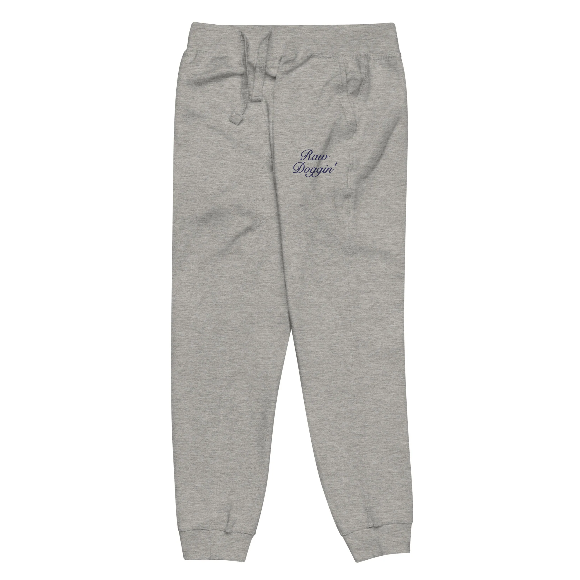 RAW DOGGIN' (NAVY BLUE EMBROIDERY) - Unisex Fleece Sweatpants - Image 6