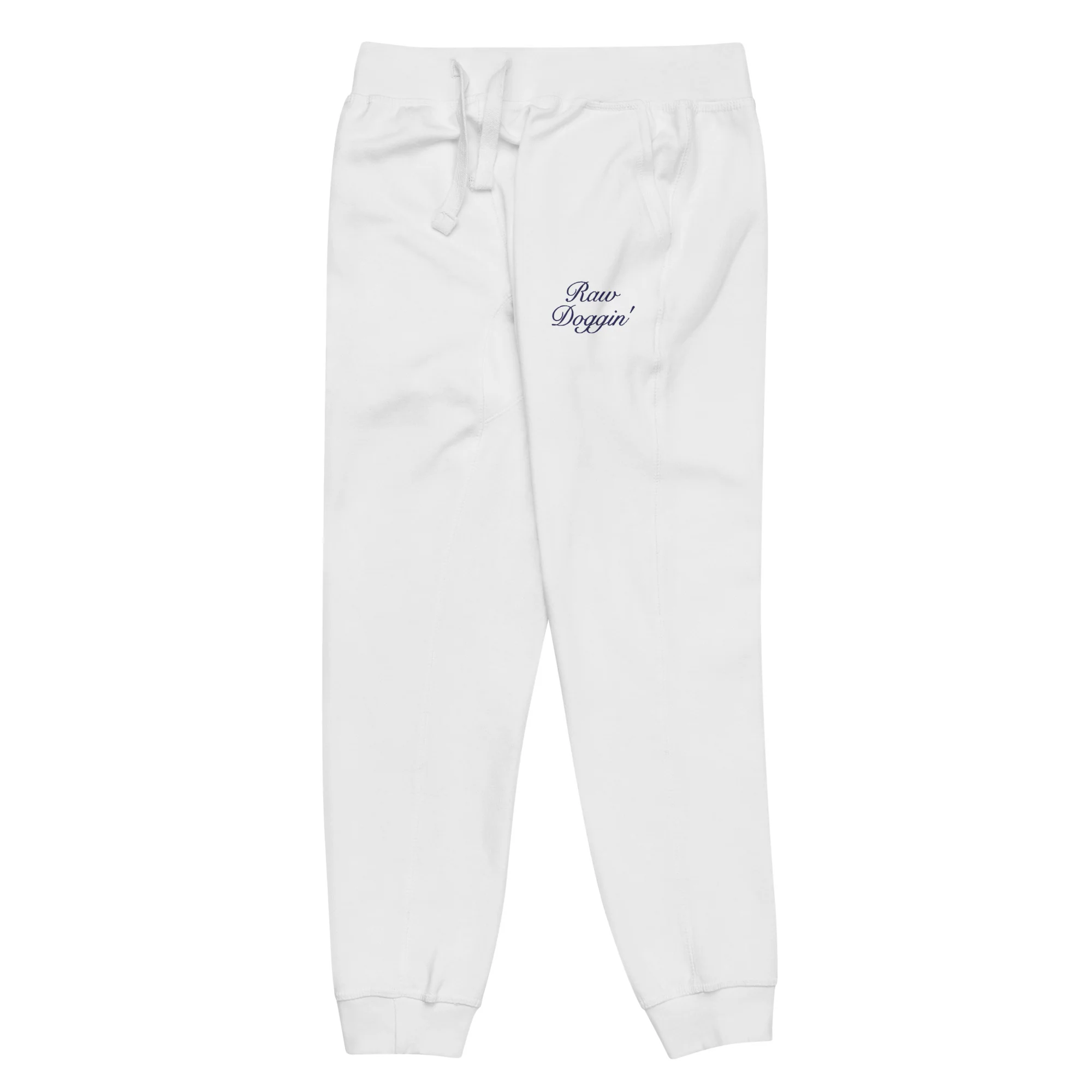 RAW DOGGIN' (NAVY BLUE EMBROIDERY) - Unisex Fleece Sweatpants - Image 7